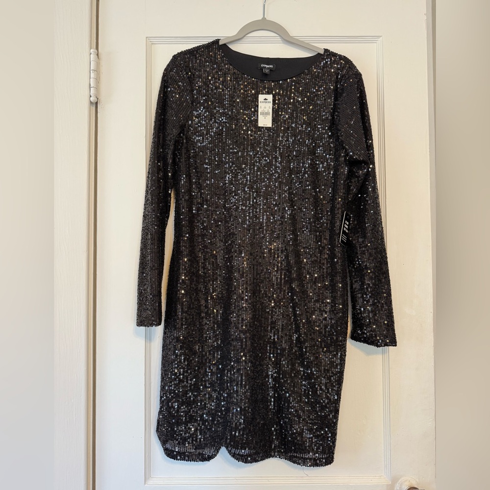 Express Black Sequin Top